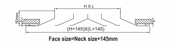 Dimension of Stamped Type 4-Way Diffuser (SD-S)